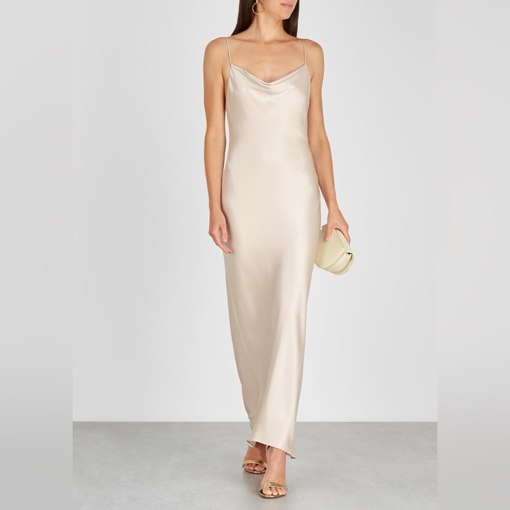Alice & Olivia long maxi champagne dress